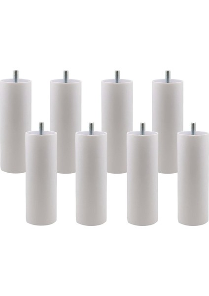 Mobilya Kanepe Koltuk Baza Yükseltici M8 Civatalı İnce Diş Destek Ayağı Beyaz 10 cm 8 Adet fiyatları