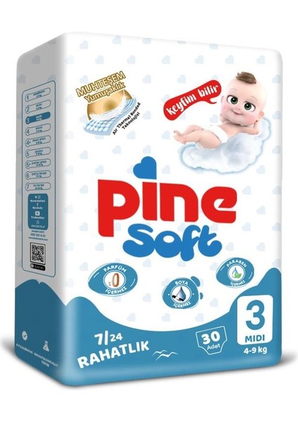 PİNE SOFT BEBEK BEZİ MİDİ 1X30