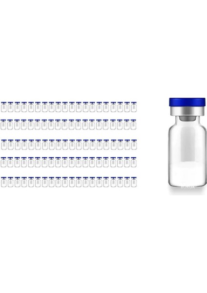 Kapaklı Tıpalı Cam Şişe 10ML - Flakon Şişe - 100 Adet Toptan Set