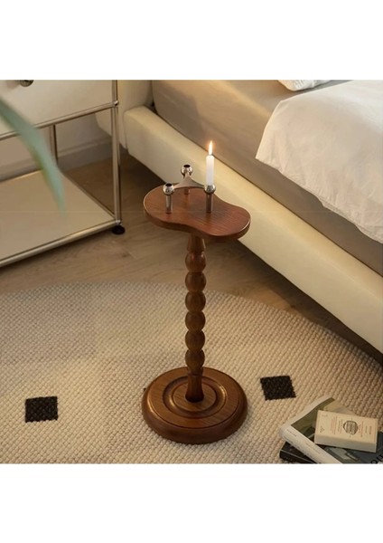 Wood Wooden Ahşap Yan Sehpa 50 cm Ceviz modelleri