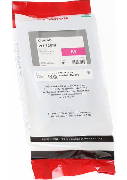 Plotter Sarf® Canon PFI-320 M (Magenta) Kırmızı Plotter Orijinal Mürekkep Kartuş 300 Ml. (2892C001)