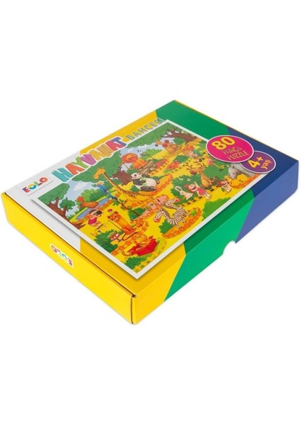 80 Parça Puzzle-Hayvanat Bahçesi - Eolo Yayıncılık - Eolo Kolektif Kitabı modelleri