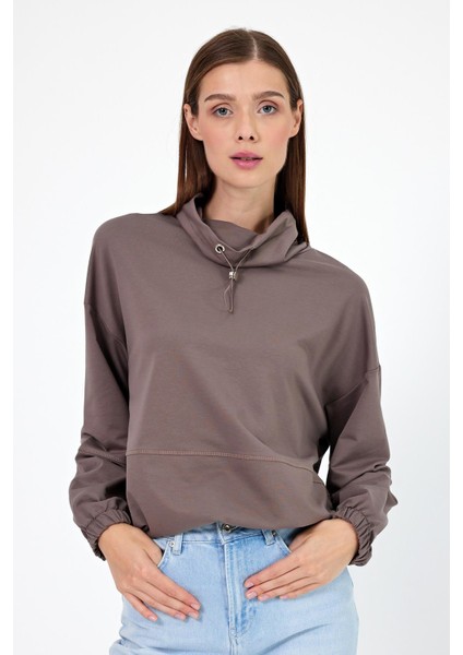 Kadın Norah Vizon Yakası Detaylı Regular Fit Sweatshirt