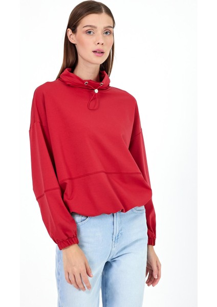 Kadın Norah Vişne Yakası Detaylı Regular Fit Sweatshirt