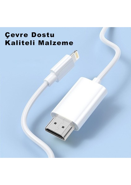 iPhone 11 12 13 14 Pro Max iPad 10.2 10.9 2 mt HDMI Görüntü Kablosu EP-808H