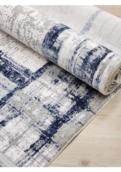 Murano 09161b Gri Lacivert Eskitme Desen Yün Halı modelleri