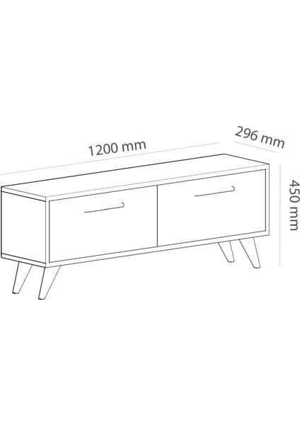 Zerka Concept Active Iki Kapaklı Tv Sehpası Tv Ünitesi Beyaz 120  cm