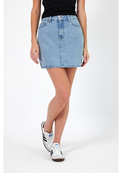Kadın Alishia Sky Blue Regular Fit Jean Etek