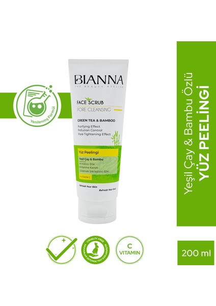 Yüz Peelingi C Vitaminli Yeşil ÇaylıBambulu 200ml