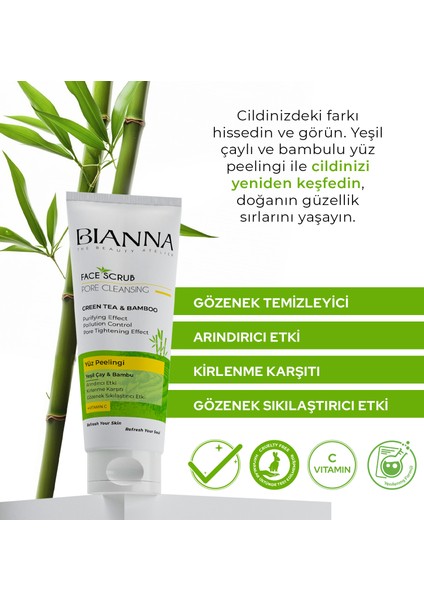 Yüz Peelingi C Vitaminli Yeşil ÇaylıBambulu 200ml
