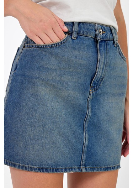 Kadın Alishia Dark Blue Regular Fit Jean Etek