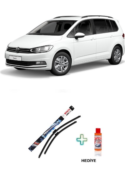 Vw Touran Silecek Takımı (2010-2014) Bosch Aerotwin Serisi Silecek Takımı + Cam Şampuanı Hediyeli