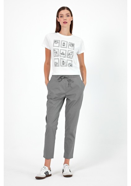 Kadın Alian Antrasit Beli Lastikli Summer Gabardin Pantolon fiyatları