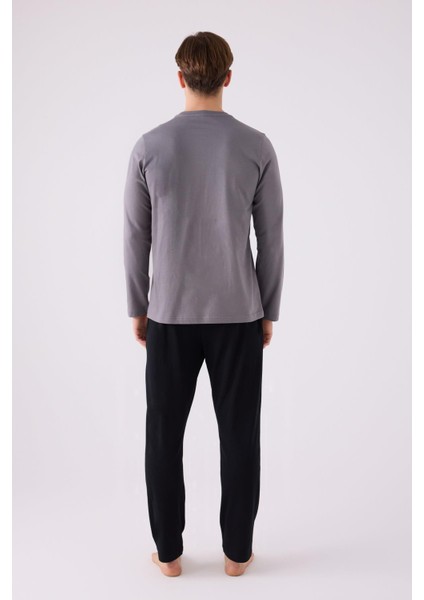 Pamuklu Kışlık Erkek Pijama Takım, Cep Detaylı