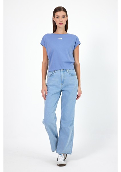 Kadın Wanda Sky Blue Wide Leg Jean Pantolon fiyatları