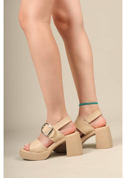 GABRİELA Tokalı Platform Ayakkabı BEJ modelleri