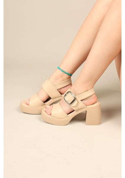 GABRİELA Tokalı Platform Ayakkabı BEJ fırsatları