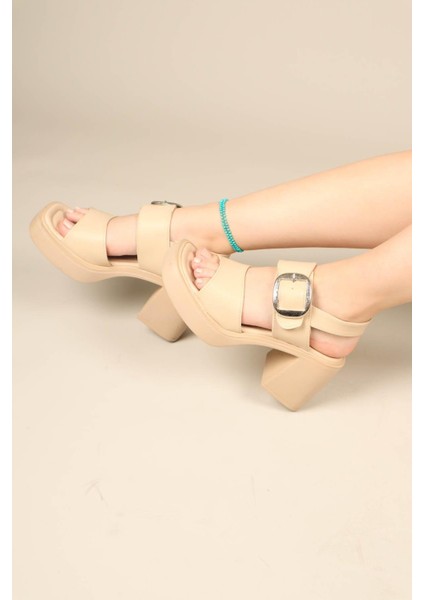 GABRİELA Tokalı Platform Ayakkabı BEJ indirimleri