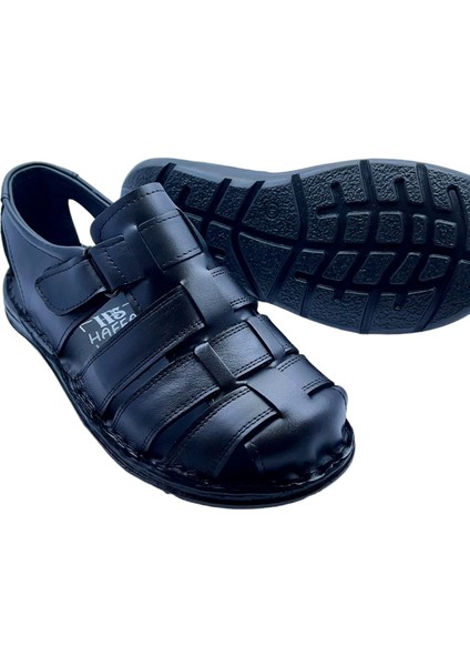 Rubinleather Topuk Jelli Günlük Deri Erkek Sandalet Ayakkabı Tam Ortapedik