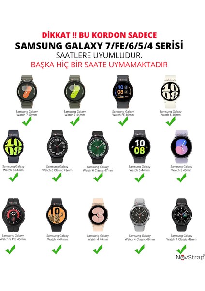 Samsung Galaxy Watch 7 6 5 Pro 4 Fe 40 42 43 44 45 46 47 Mm Uyumlu Kordon Tam Kapatan Pimli Silikon