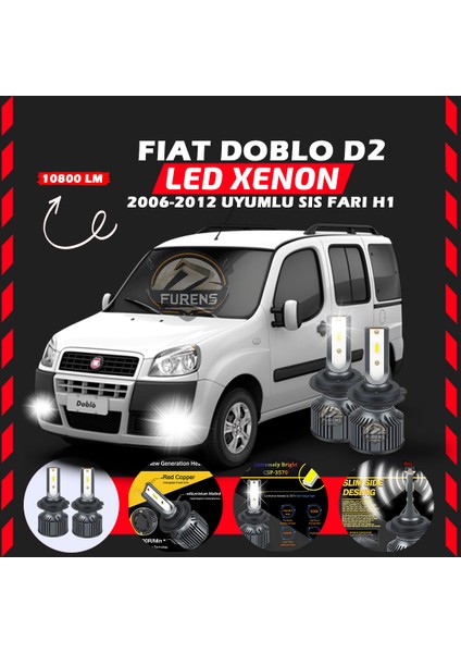 Fiat Doblo D2 2006-2012 Sis Farı Uyumlu Şimşek Etkili LED Xenon Premium Series H1
