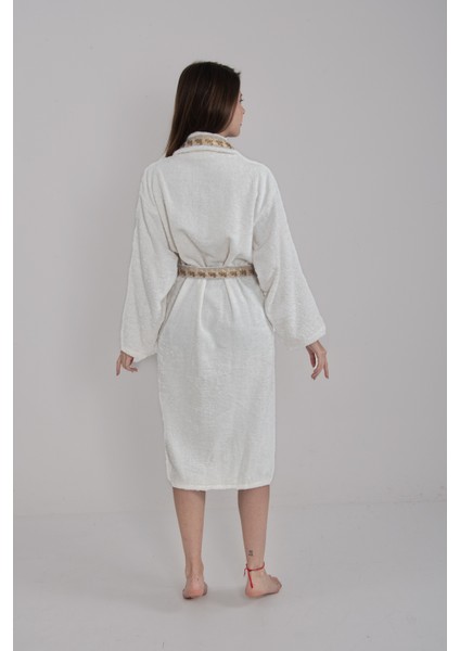 Valentis Desenli Işlemeli Kutulu Kadın Erkek Pamuk Bornoz | Sabahlık | Bornoz Seti | Çeyiz Hediyelik indirimleri