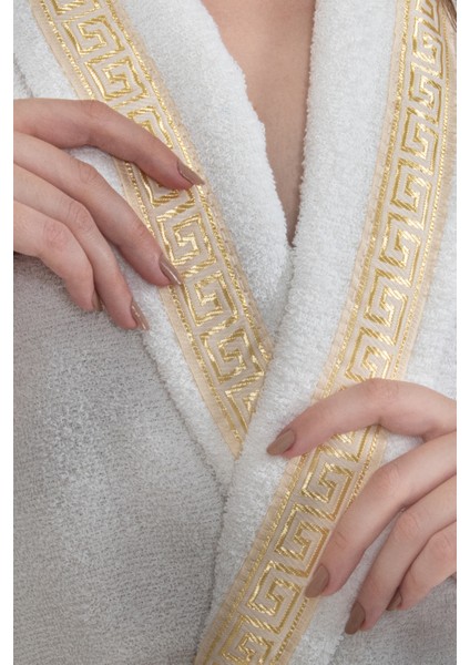 Valentis Desenli Işlemeli Kutulu Kadın Erkek Pamuk Bornoz | Sabahlık | Bornoz Seti | Çeyiz modelleri