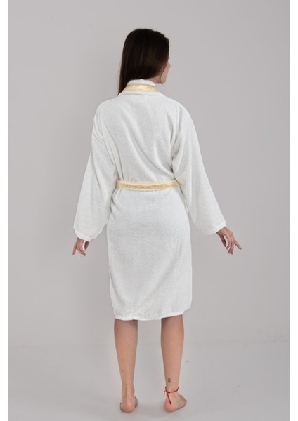 Valentis Desenli Işlemeli Kutulu Kadın Erkek Pamuk Bornoz | Sabahlık | Bornoz Seti | Çeyiz indirimleri