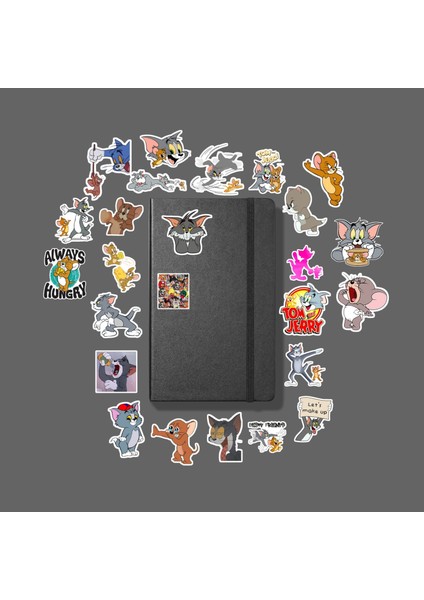 Tom ve Jerry Sticker Paketi/bullet Journal Defter Çıkartma Ajanda Laptop Etiket