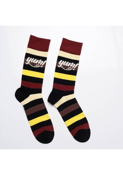 Mrhero Çok Renkli Tekli Çorap Sonbahar Temalı Soket Renkli Çorap 1051-MH Siyah