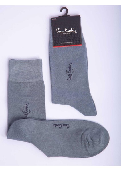 Modal 6'lı Erkek Renkli Uzun Klasik Soket Çorap Code 293-PC Gri