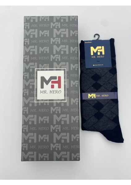 Mrhero Bambu 6'lı Erkek Parfüm Kokulu Uzun Soket Çorap 1067-MH Siyah