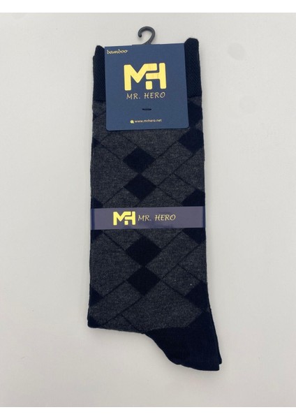 Mrhero Bambu 6'lı Erkek Parfüm Kokulu Uzun Soket Çorap 1067-MH Siyah