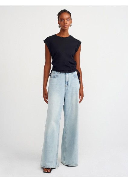 Yanları Büzgülü Taşlı T-Shirt modelleri