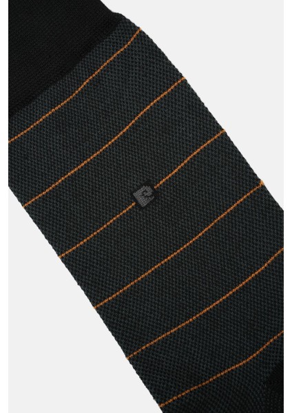 PİERRE CARDİN Modal 6'lı Erkek Çift Renkli Uzun Soket Çorap Code 258-PC SİYAH-TURUNCU