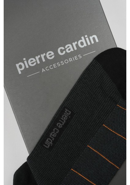 PİERRE CARDİN Modal 6'lı Erkek Çift Renkli Uzun Soket Çorap Code 258-PC SİYAH-TURUNCU