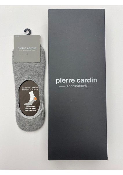 Pierre Cardin Pamuk 6'lı Erkek Slikon Bantlı Kaymaz Babet Çorap 400-PC Gri