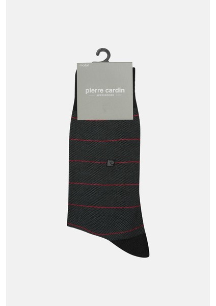 PİERRE CARDİN Modal 6'lı Erkek Çift Renkli Uzun Soket Çorap Code 258-PC SİYAH-KIRMIZI