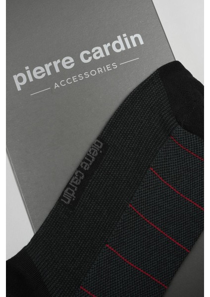PİERRE CARDİN Modal 6'lı Erkek Çift Renkli Uzun Soket Çorap Code 258-PC SİYAH-KIRMIZI