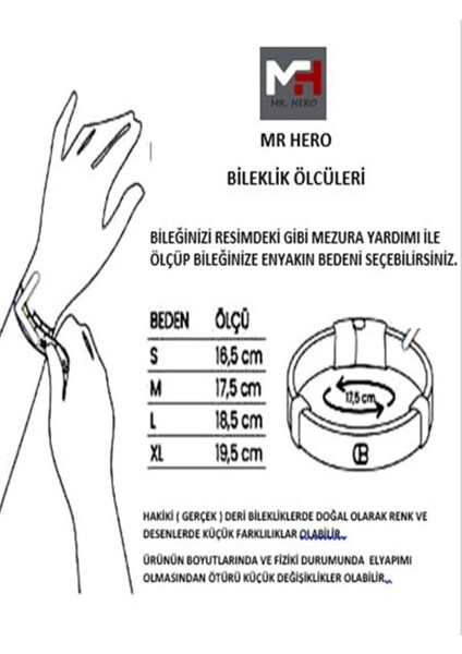 Mrhero Erkek 2 Düz 1 Örgülü El Yapımı Hakiki Deri Bileklik MH004 Kahverengi