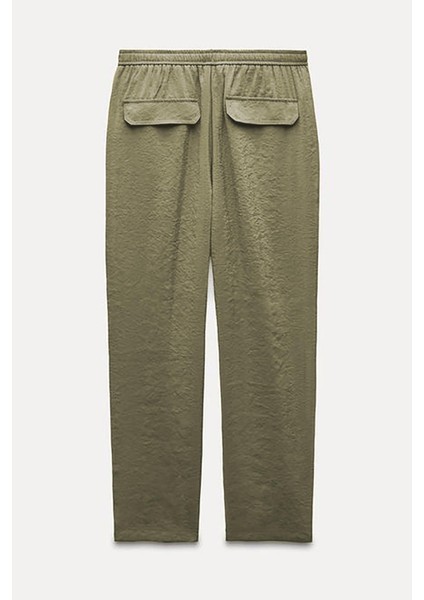 Haki Ayarlanabilir Bel Rahat Kesim Pantolon MG2161