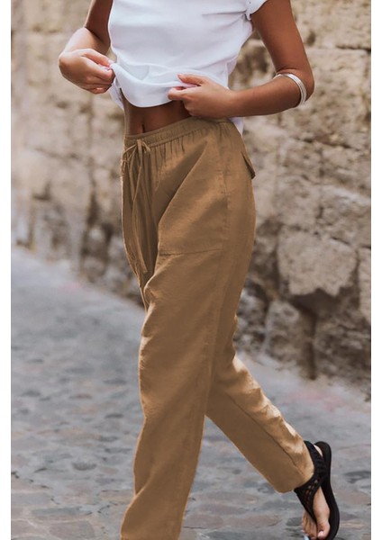 Camel Ayarlanabilir Bel Rahat Kesim Pantolon MG2161