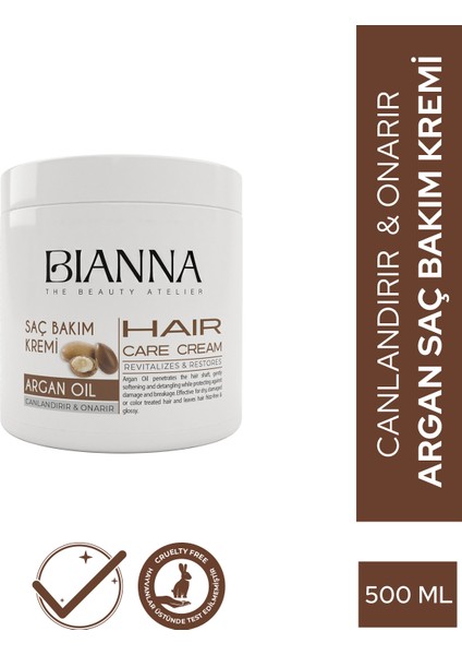 Saç Bakım Kremi Argan Yağlı Canlandırıcı ve Onarıcı Saç Bakım Kremi Tüm Saç Tiplerine Uygun