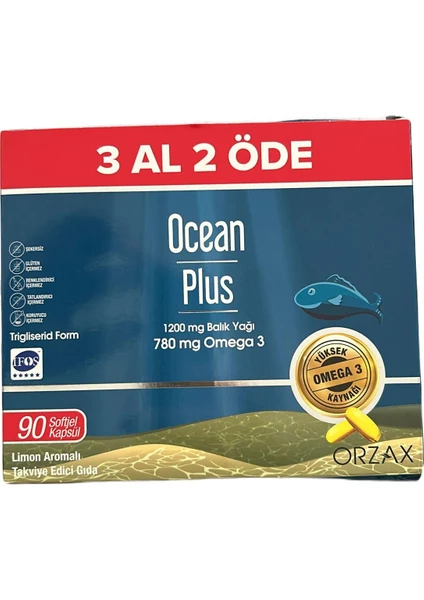 Ocean Plus Omega 1200 Mg 90 Kapsül - 3 Al 2 Öde 8697595873878