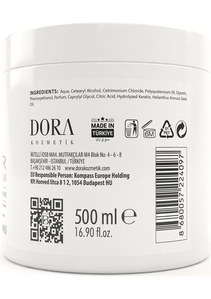 Saç Bakım Kremi Keratin Güçlendiren ve Yenileyen Saç Bakım Kremi - 500 ml