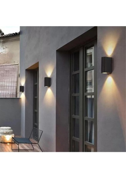 Iki Yönlü Dekoratif Oval Duvar Aplik - Siyah - Pc Gövde - IP65 - GU10 - Z13645