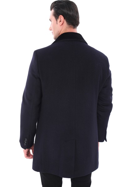 918 Erkek Lacivert Ceket Yaka Kürklü Kaban indirimleri