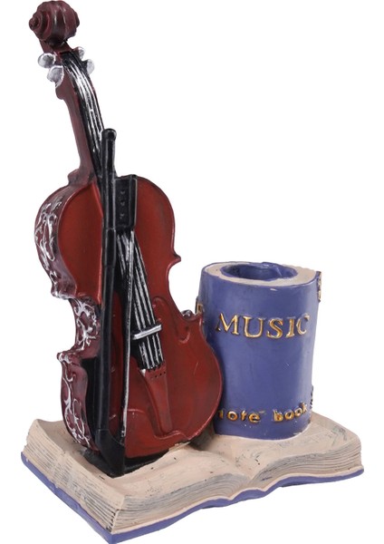 RGV-H47 Keman Tasarımlı Dekoratif Biblo Masa ve Oda Süsü Kalemlik