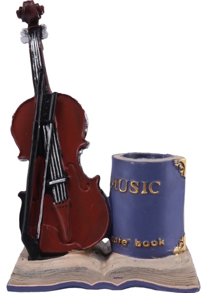 RGV-H47 Keman Tasarımlı Dekoratif Biblo Masa ve Oda Süsü Kalemlik fiyatları