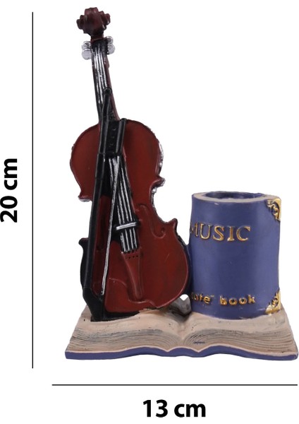 RGV-H47 Keman Tasarımlı Dekoratif Biblo Masa ve Oda Süsü Kalemlik fırsatları